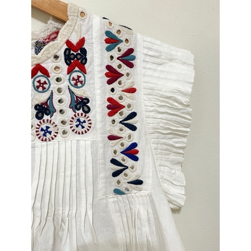 NWT Sea New York Women's Top Size XS Embroidered Flutter Sleeve Top - Picture 8 of 15